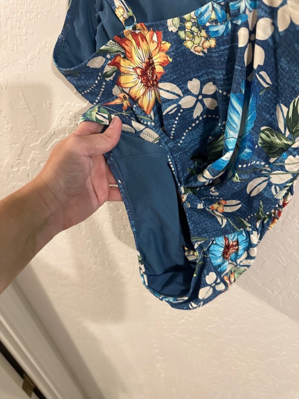 Johnny Was XL Floral One Piece Ruched Ciaga Square Neck Hawaiian Swimsuit - Picture 9 of 11